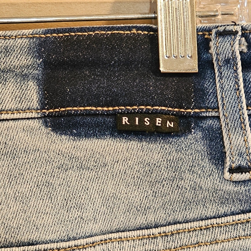 Freckled Poppy x Risen Jeans Womens 1XL Medium Wash Wide Leg Patch Pocket Jeans - Picture 7 of 13